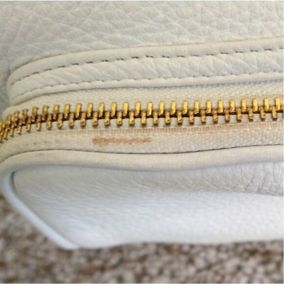 Sigrid Olsen White Leather Shoulder Bag Light Blue Lining Pre-Owned - Picture 10 of 16